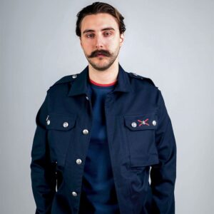 Sahariana Estilo Militar Azul Marino