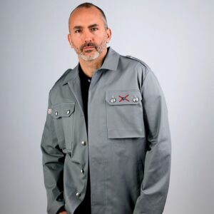 Sahariana Estilo Militar Gris