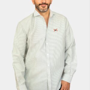 Camisa Oxford de Rayas Verde Claro