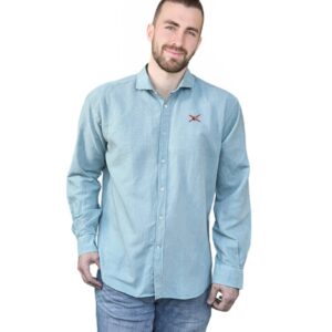 Camisa Turquesa Lino-Algodón
